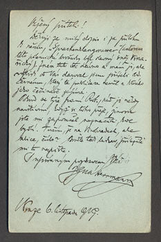 1919. Korespondeční lístek. Podpis.