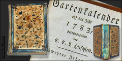 GARTENKALENDER auf das Jahr 1783.  - 1783. Celopergamenová; malovaná vazba. 12 celostr. rytin. /q/