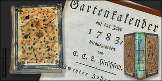 GARTENKALENDER auf das Jahr 1783.  - 1783. Celopergamenová; malovaná vazba. 12 celostr. rytin. /q/