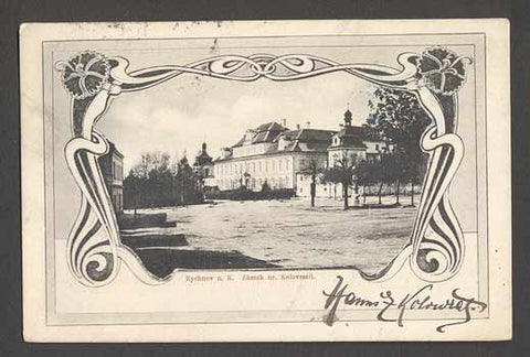 1902. Dopisnice. Podpis. Rychnov n. K.: Zámek nr. Kolovratů.