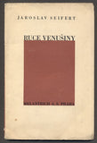 SEIFERT; JAROSLAV: RUCE VENUŠINY. - 1936. Poesie sv. 18. Frontispice ANTONÍN PROCHÁZKA.