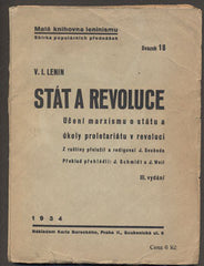 LENIN; V. I. : STÁT A REVOLUCE. - 1934. Malá knihovna leninismu. /marxismus/