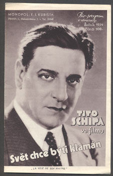 1934. Režie: M. Bonnard. Hrají: Tito Schipa; S. Vaudryová. /Bio-program /film/