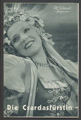 DIE CSARDASFÜRSTIN. - 1934. Režie: Georg Jacoby. Hrají: M. Eggerth; H. Söhnker. /Ill. Lichtspiel-Programm/film/