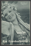 DIE CSARDASFÜRSTIN. - 1934. Režie: Georg Jacoby. Hrají: M. Eggerth; H. Söhnker. /Ill. Lichtspiel-Programm/film/