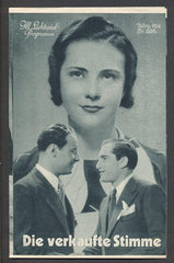 DIE VERKAUFTE STIMME. - 1934. Režie: Max Neufeld. /Ill. Lichtspiel-Programm/film/