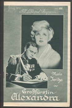 1933. Hraje Marie Jeritza. Režie W. Thiele. /Ill. Lichtspiel-Programm/film/