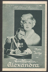 GROßFÜRSTIN ALEXANDRA. - 1933. Hraje Marie Jeritza. Režie W. Thiele. /Ill. Lichtspiel-Programm/film/