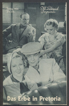 1934. Režie: J. Meyer. Hrají:  P. Hartmann; Ch. Susa. /Ill. Lichtspiel-Programm/film/