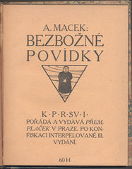 MACEK; ANTONÍN: BEZBOŽNÉ POVÍDKY. - (1910). Část 1; Andreas Riem. Knihovna Přehledu revuí sv. 1.