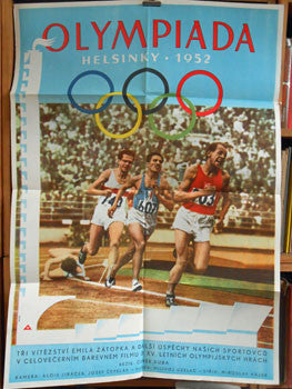 1953. Emil Zátopek. Plakát; A0;  výtvarník  neuveden. Režie: Čeněk Duba. 