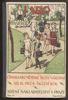 1928. Čítanka pro městské školy národní; pro čtvrtý školní rok. Ilustrace PETR DILLINGER.