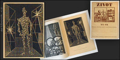 HUDEČEK; FRANTIŠEK. NOČNÍ CHODEC. - 1946. Originální dřevoryt; 205x150; grafická příloha v časopise Život. Skupina 42.