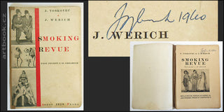 VOSKOVEC & WERICH: SMOKING REVUE. - 1928. Podpis Jana Wericha.  Vest pocket o 16 obrazech. Odeon sv. 12; /w/divadlo/