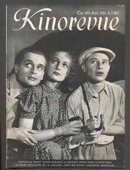 1942. Obrázkový filmový týdeník. Adina Mandlová; Svatopluk Beneš; Alena Králová; Ladislav Pešek. 