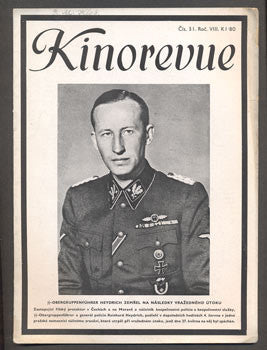 1942. Obrázkový filmový týdeník. Heydrich. A. Mandlová; H. Vítová; M. Glázrová.