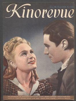 1941. Obrázkový filmový týdeník.  EVA MATOUŠKOVÁ a FR. HANUS z filmu 'PRAŽSKÝ FLAMENDR'