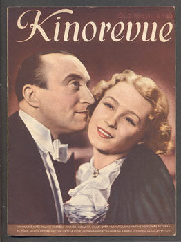1941. Obrázkový filmový týdeník. NATAŠA GOLLOVÁ a OLDŘICH NOVÝ z filmu 'HOTEL MODRÁ HVĚZDA'.