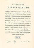 DYK; VIKTOR: GIUSEPPE MORO. - 1930. Ilustrace CYRIL BOUDA. Podpis autora a C. Boudy. Svázal Ant. Tvrdý.