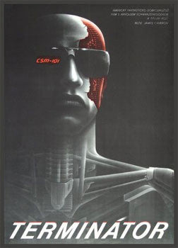 1984. Autor: MILAN PECÁK. Režie: James Cameron. Filmový plakát. 420x300 Sci-Fi.