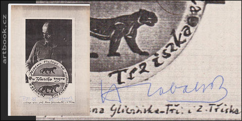 1988. Jerzemu Plutowi od Hrabala. Modrým inkoustem připsáno 'P.F. 88' a podpis Bohumila Hrabala. 