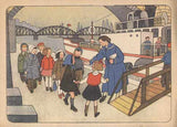 Omalovánky - LANDROVÁ; D. NA PARNÍKU. - 1955. Kreslila D. LANDROVÁ.
