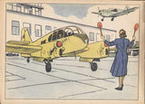 Omalovánky - ČERNÝ KLATOVSKÝ; JAN.  NA LETIŠTI. - 1953. Kreslil JAN ČERNÝ - KLATOVSKÝ.