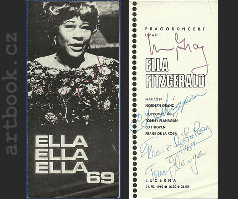 1969. Lucerna. Tommy Flanagan; Ed Thigpen; Frank de La Rosa; podpisy/autogramy/q/