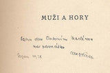 KNAP; JOSEF: MUŽI A HORY. - 1928. Podpis autora. Obálka MARTIN BENKA.