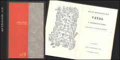 MENU - ŠESTÝ BIBLIOFILSKÝ VEČER V NÁRODNÍM DOMĚ NA KRÁL. VINOHRADECH. - 1930. Kresba J. ŠVÁB. Spolek českých bibliofilů.