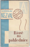 Teige & Mrkvička - NEZVAL; VÍTĚZSLAV: BÁSNĚ NA POHLEDNICE. - 1926. 1. vyd. Cover design KAREL TEIGE & OTOKAR MRKVICKA.
