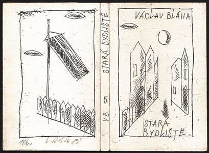 1981. Edice Hoštění sv. 5. 10 leptů (9 x sign.) k básním Ivana Blatného.  /q/