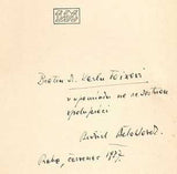 BĚLOHLÁVEK; BEDŘICH:  MASARYK A HUDBA. - 1932. Dedikace autora.