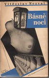 Teige - NEZVAL; VÍTĚZSLAV: BÁSNĚ NOCI. - 1938. Inscription by Nezval. Design by KAREL TEIGE. PRODÁNO/SOLD