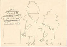 SEYDL; ZDENEK. (1916-1978) - 60. léta 20. st. Dvě kresby hnědým fixem; papír 210x290. - 1 -