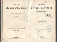 ŠTÚR; LUDEVÍT: O NÁRODNÍCH PÍSNÍCH A POVĚSTECH PLEMEN SLOVANSKÝCH. - 1853.