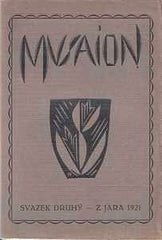 MUSAION. Sborník pro moderní umění. Sv. II. - 1921. Obálka a titulní list (linoryty) VLASTISLAV HOFMAN.  Karel Teige: Obrazy a předobrazy.