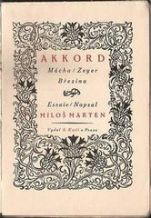 Braunerová - MARTEN; MILOŠ: AKKORD. - 1916. Titulní list; iniciály; viněty a obálka ZDENKA BRAUNEROVÁ. PRODÁNO / SOLD
