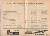 VOSKOVEC a WERICH V KOSTCE. - 1933. Divadelní program zájezdové revui. /w/