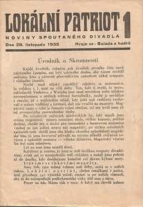 1935; číslo 1. Noviny Spoutaného divadla. /w/