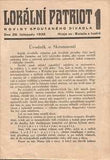 Voskovec a Werich - LOKÁLNÍ PATRIOT. - 1935; číslo 1. Noviny Spoutaného divadla. /w/