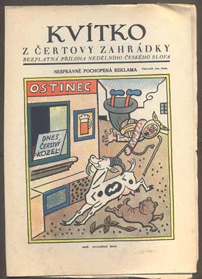 Lada - KVÍTKO Z ČERTOVY ZAHRÁDKY. - Č. 46, 1929. Nedělní příloha Českého slova. Obálka JOSEF LADA.