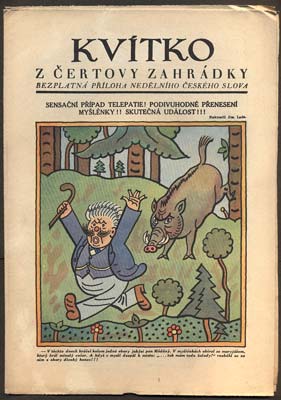 Lada - KVÍTKO Z ČERTOVY ZAHRÁDKY. - Č. 35, 1930. Nedělní příloha Českého slova. Obálka JOSEF LADA.