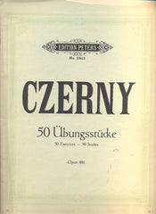 CZERNY, CARL: 50 ÜBUNGSSTÜCKE.