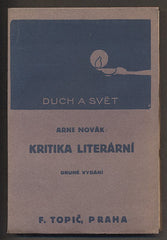 NOVÁK, ARNE: KRITIKA LITERÁRNÍ. - 1925.