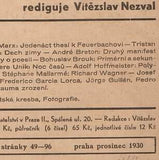 ZVĚROKRUH 2. - 1930. Měsíčník soudobého umění. Nezval; Toyen; Štyrský; Breton; Surrealismus.