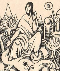 ZRZAVÝ; JAN - KÁZÁNÍ KVĚTINÁM. - 1913. Dřevoryt; 150x200. Volná příloha časopisu Veraikon. PRODÁNO/SOLD