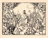ZRZAVÝ; JAN - KÁZÁNÍ KVĚTINÁM. - 1913. Dřevoryt; 150x200. Volná příloha časopisu Veraikon. PRODÁNO/SOLD