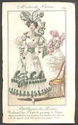 Modes de Paris, ručně kolorovaná rytina, no. 554 - 1.pol. 19. st.