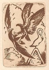 Konůpek - SAGA O GUNNLAUGOVI / HADÍM JAZYKU. - 1919. Bradáč. Lept ve front. JAN KONŮPEK; ruční papír.